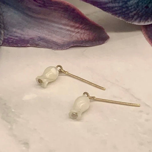 Pearly Tulip Shaped Dangle Doll Earrings • 18 Inch Fashion Doll Jewelry