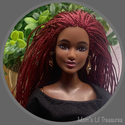 Diamond Pink Rhinestone Dangle Doll Earrings • 11-12” Fashion Doll Jewelry