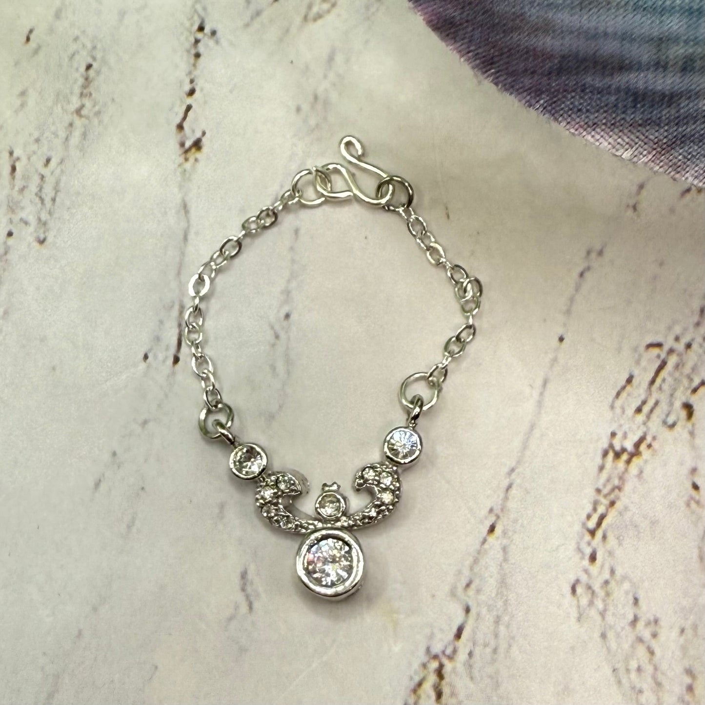 Silver Clear Rhinestone Doll Necklace • 10-12” 1:6 Fashion Doll Jewelry