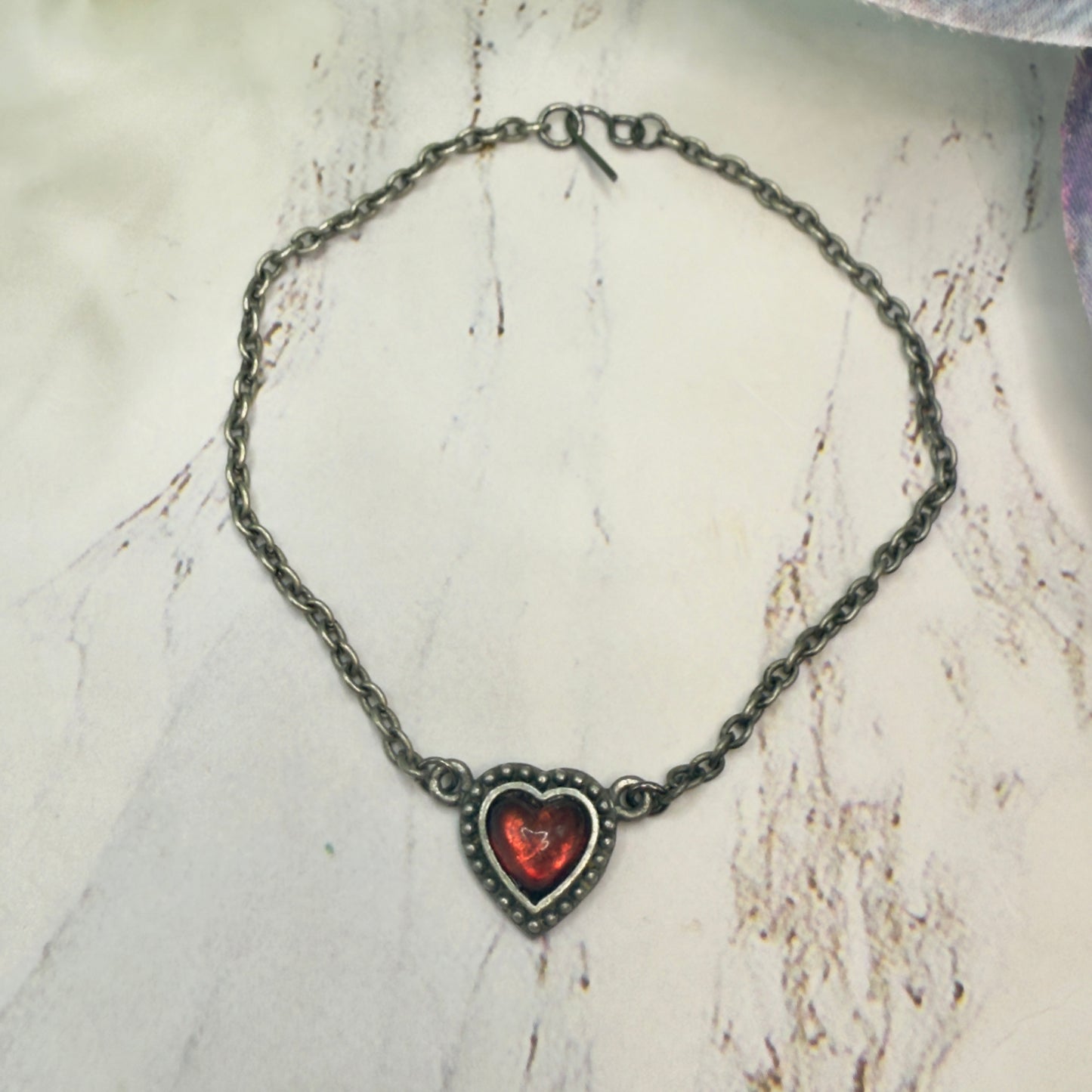Red Enamel Heart Charm Doll Necklace• 18 Inch Fashion Doll Jewelry