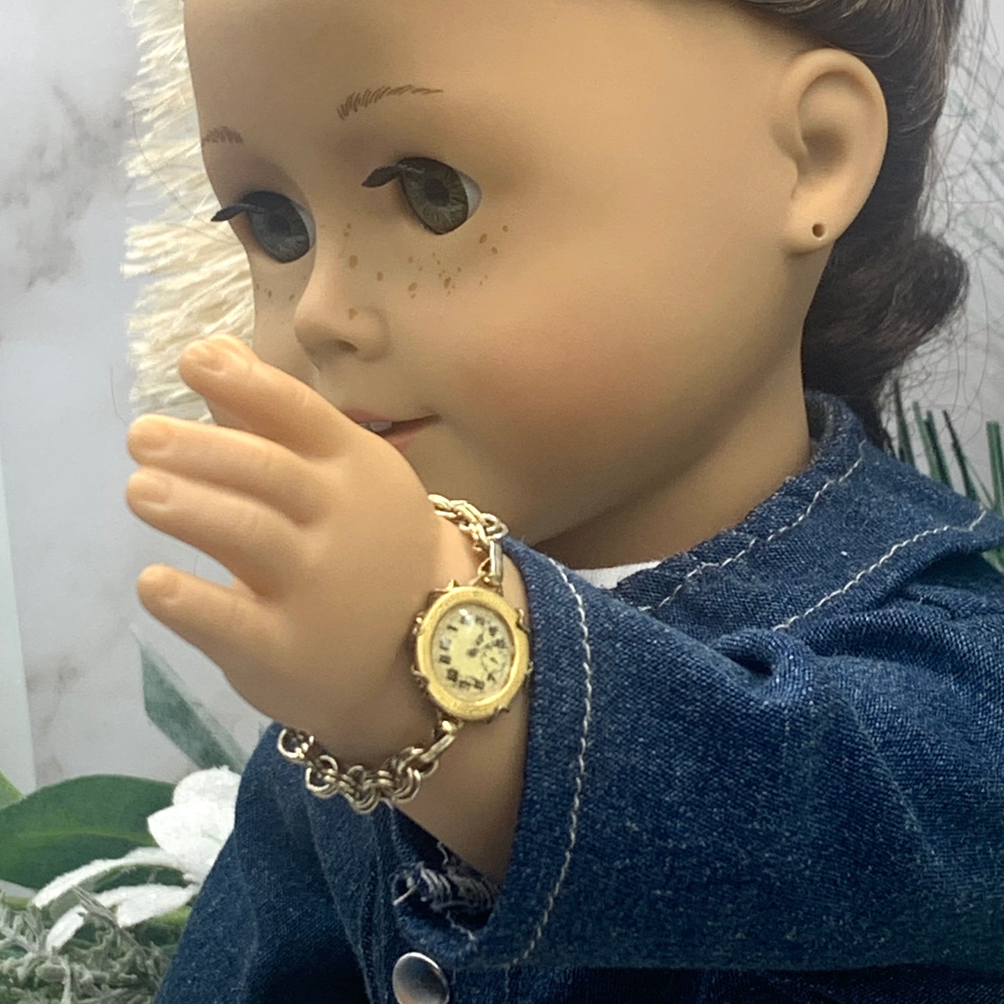 Gold Tone Watch Doll Bracelet • 18 Inch Fashion Doll Jewelry