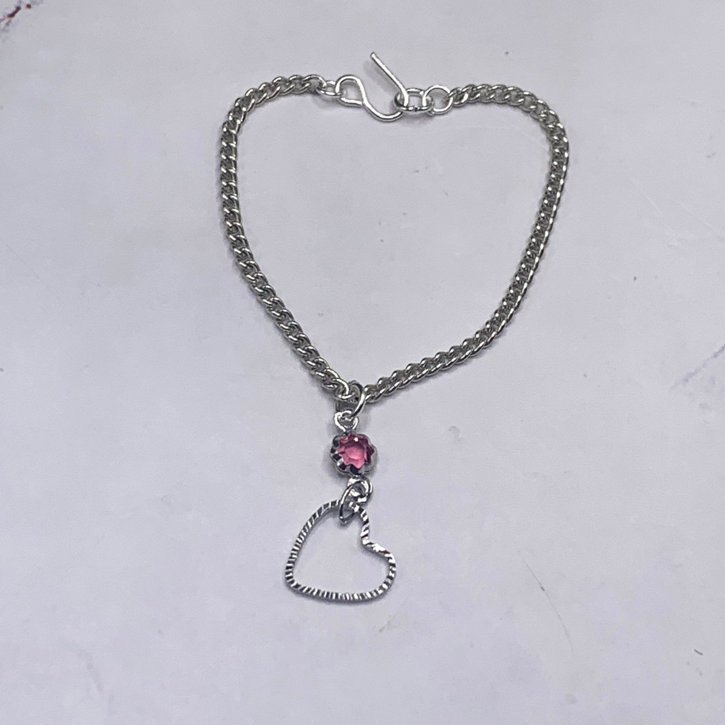 Silver Heart Pink Crystal Silver Doll Necklace Earring Set for 14” Wellie Wisher