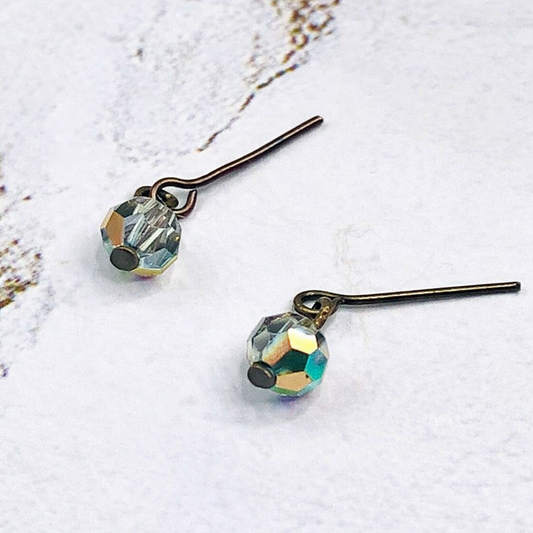 Gray AB Glass Crystal Drop Dangle Doll Earrings · 14 Inch Fashion Doll Jewelry