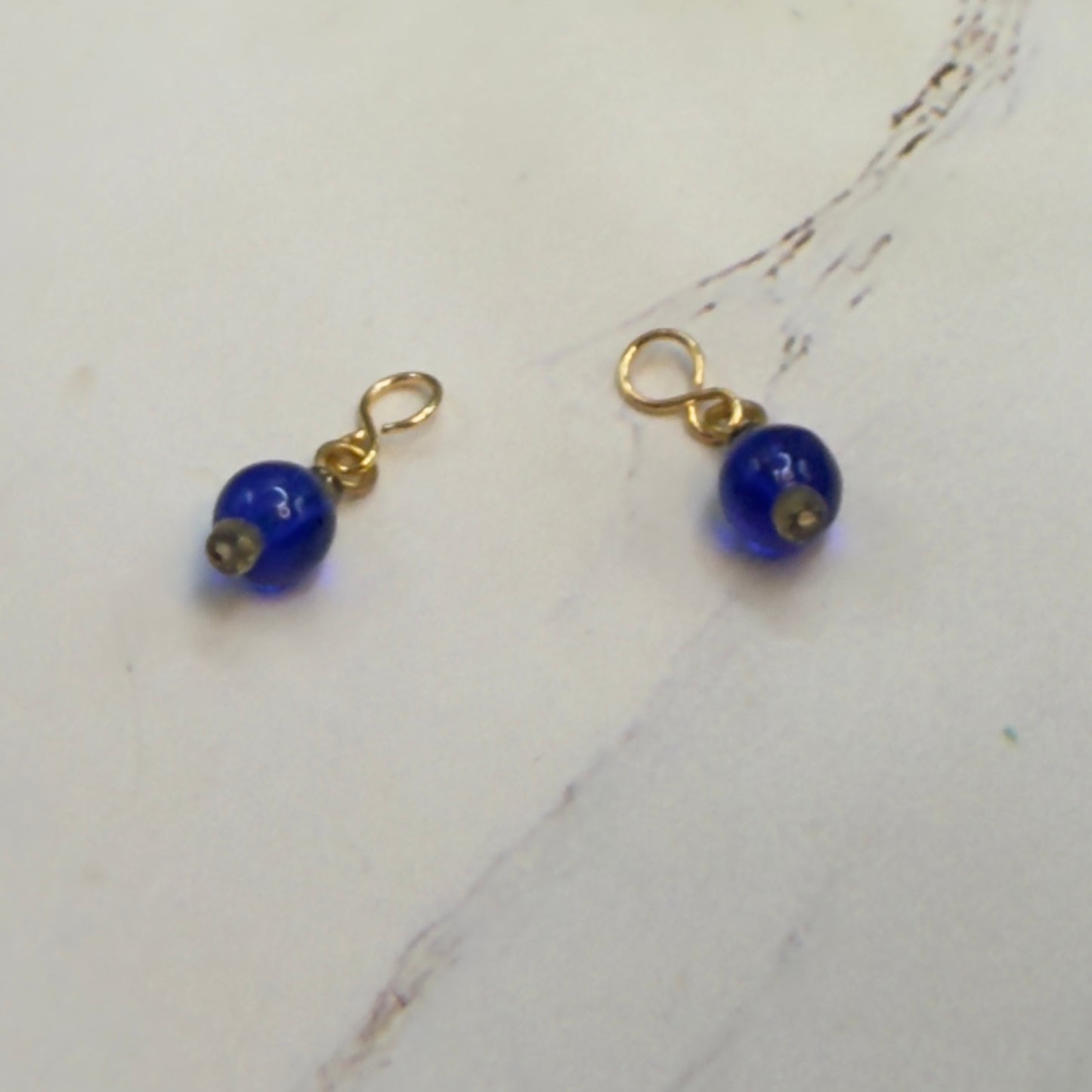 Blue Glass Drop Dangle Doll Earrings - DANGLE ONLY • 18” Fashion Doll Jewelry