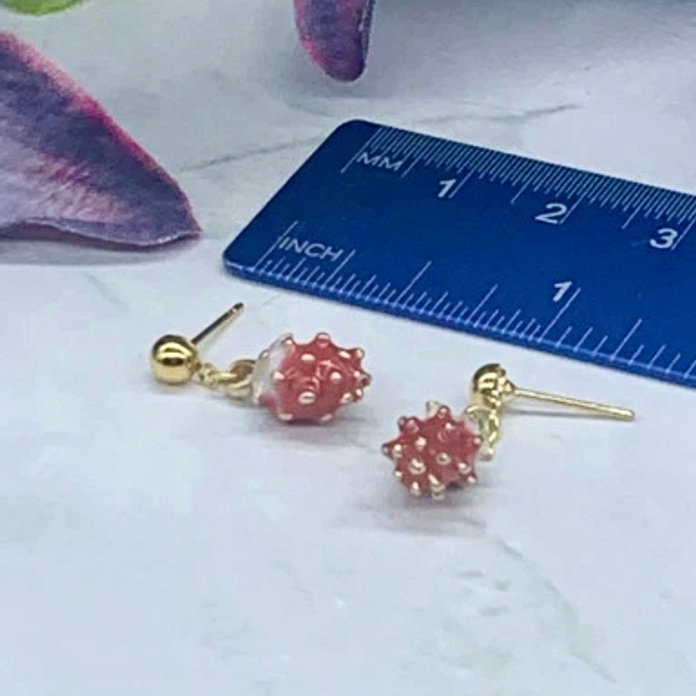 Red Strawberry Gold Post Dangle Doll Earrings • 18 Inch Fashion Doll Jewelry