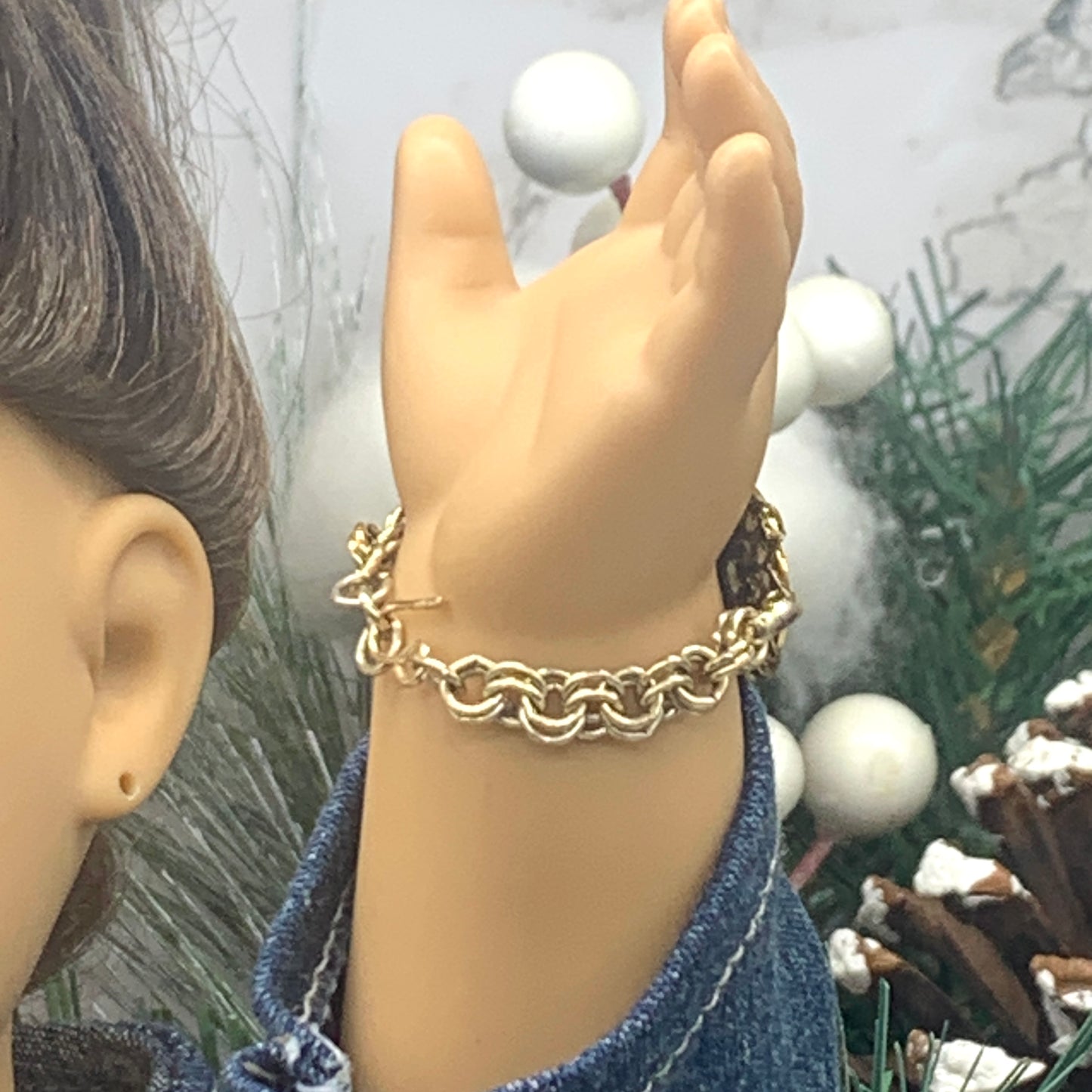 Gold Tone Watch Doll Bracelet • 18 Inch Fashion Doll Jewelry