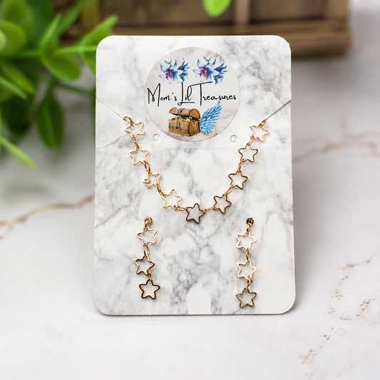 Open Work Gold Star Chain Doll Necklace & Earrings Set for 16 Inch Fashion Doll