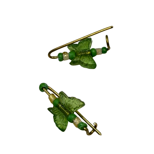 Green Butterfly Doll Hair Barrettes 14-18” Fashion Dolls • Doll Hair Accessories