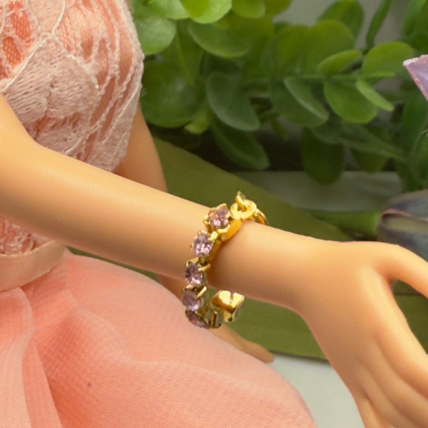 Pink Rhinestone Doll Necklace Bracelet Earrings Set • 10-12” 1:6 Fashion Doll Jewelry