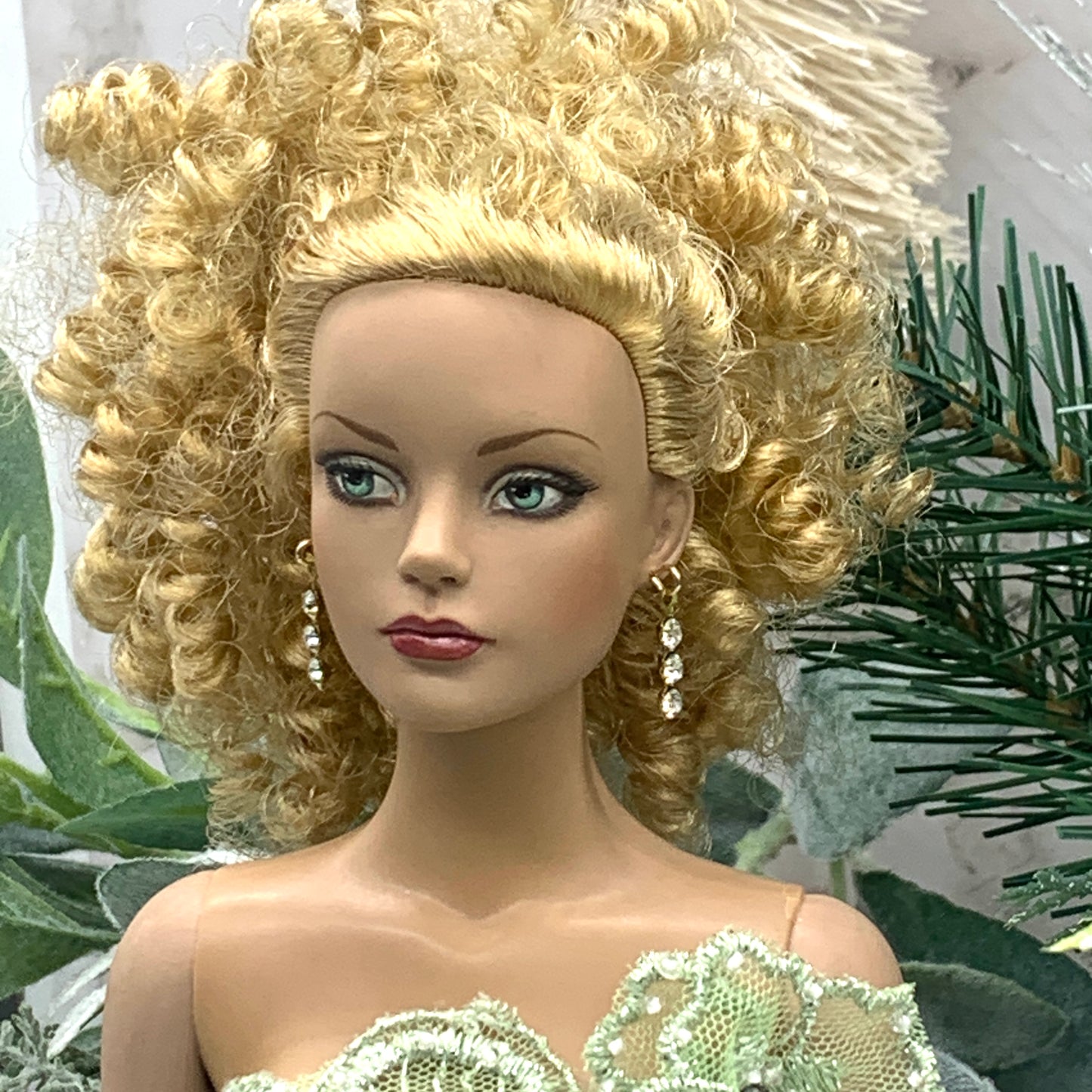 Clear Rhinestone Dangle Doll Earrings • 16 Inch Fashion Doll Jewelry
