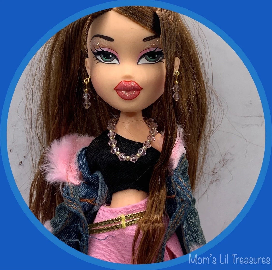 Light Pink Doll Necklace Earring Set • 10-12” Trend Fashion Doll Jewelry