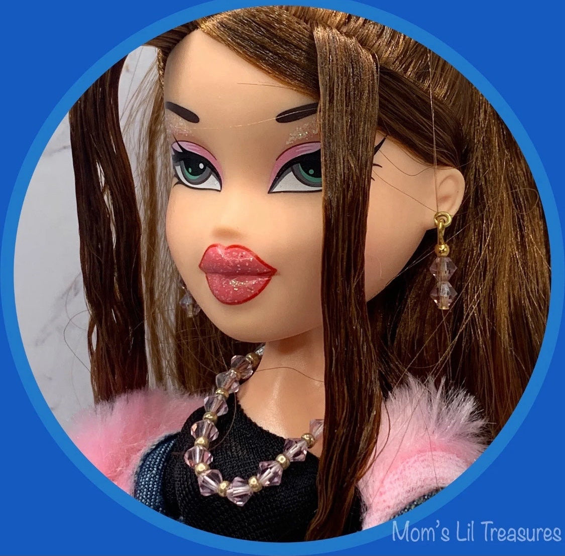 Light Pink Doll Necklace Earring Set • 10-12” Trend Fashion Doll Jewelry