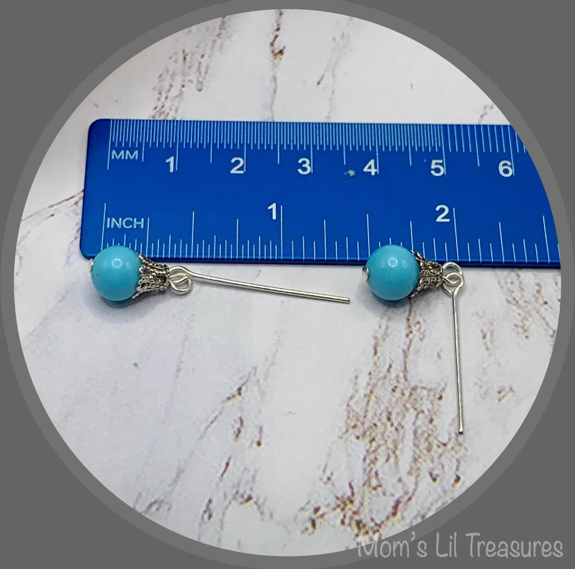 Light Turquoise Blue Dangle Doll Earrings • 18 Inch Fashion Doll Jewelry