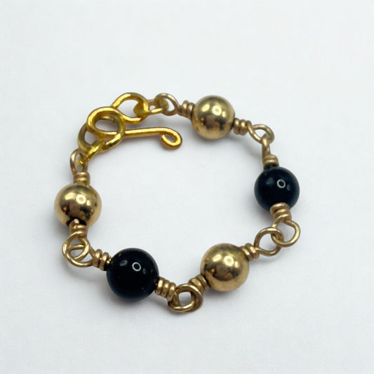 Handmade Doll Jewelry for 10-12” Fashion Trend - 1:6 Size Dolls: add a stylish touch to your favorite doll!
Gold & Black Bead Statement Doll Necklace