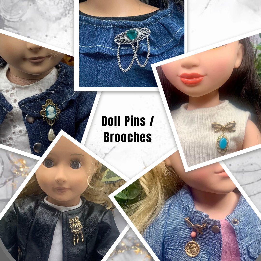 Doll Brooches / Pins - Handmade