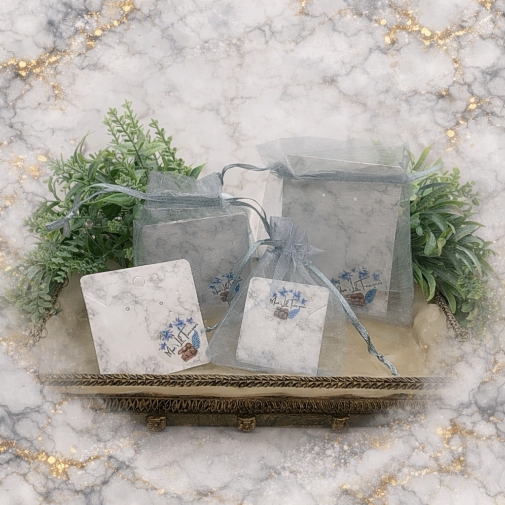 Purple Blue Swirl Glass Drop Gold Doll Earrings - DANGLE ONLY fits 2mm post for 18 Inch Fashion Dolls