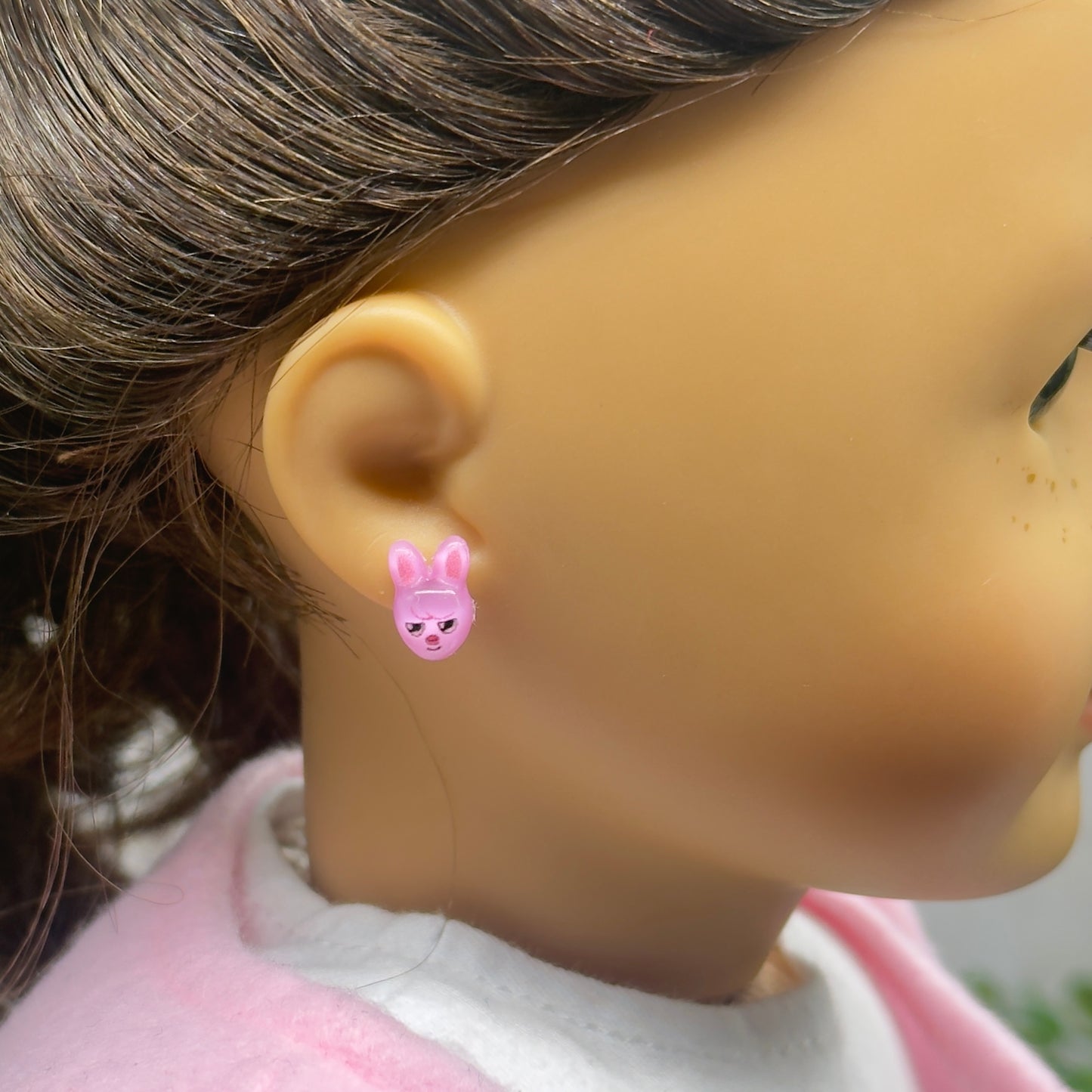 Pink Easter Bunny Post Doll Earrings • 2mm Post for 18 Inch Fashion Doll (Copy)