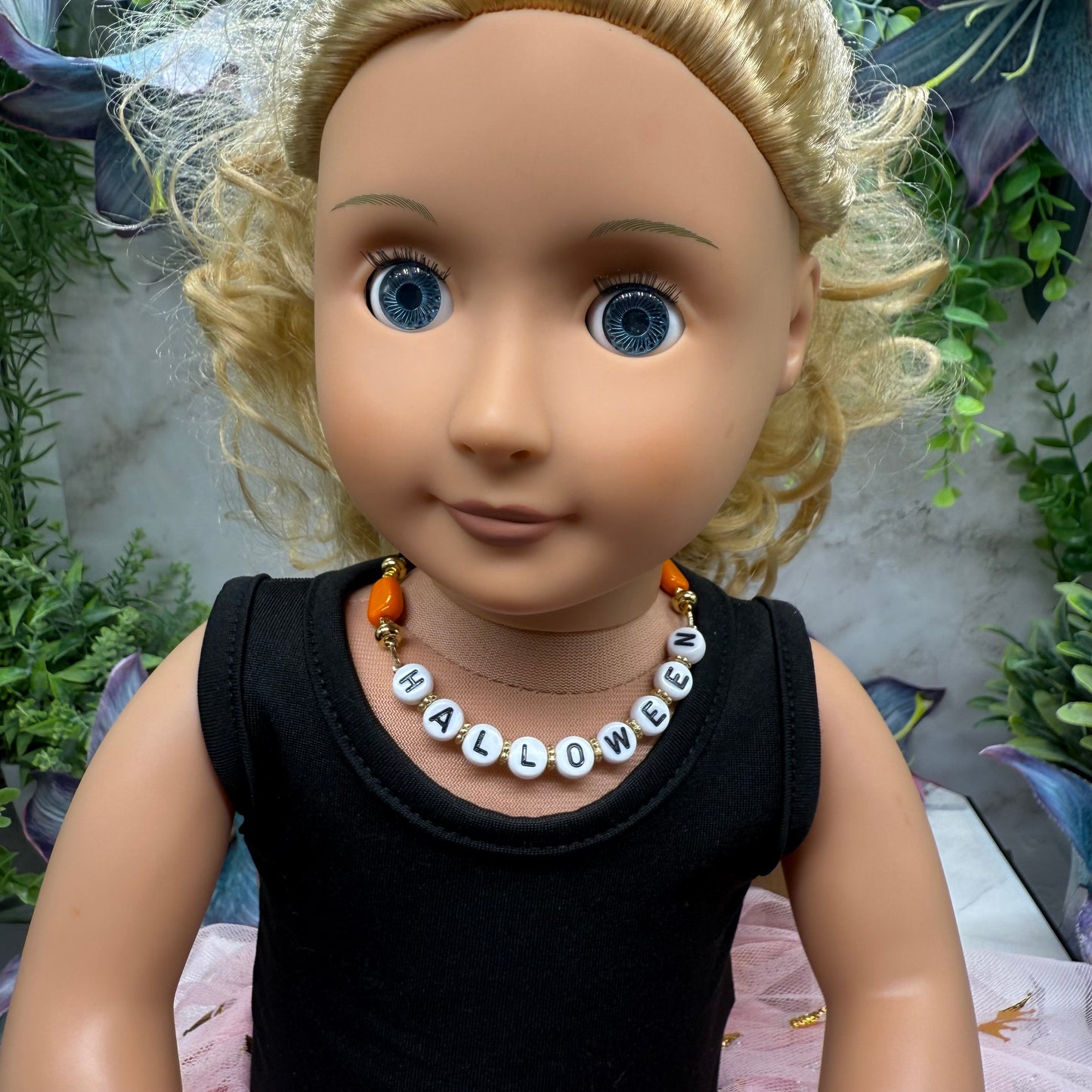 Halloween Acrylic Beaded Doll Necklace • 18 Inch Fashion Doll Jewelry