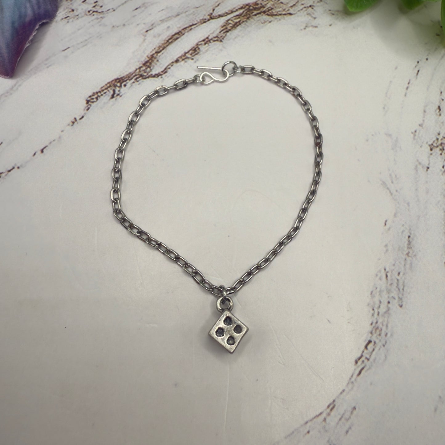 Silver Dice Charm Doll Necklace • 18 Inch Fashion Doll Jewelry