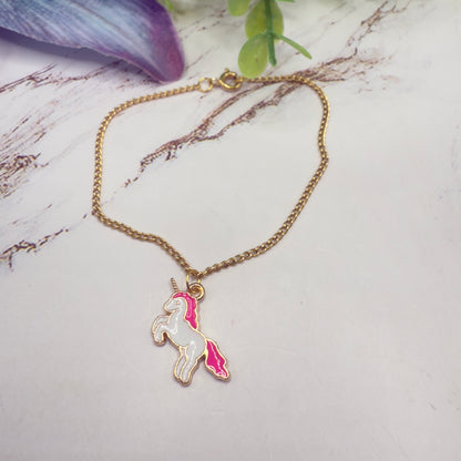 Unicorn Charm Gold Chain Doll Necklace • 18 Inch Fashion Doll Jewelry