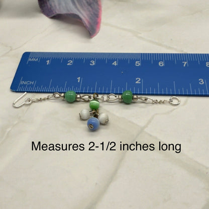Green Blue White Dangle Doll Necklace • 10 - 12” Fashion Doll Jewelry 1:6