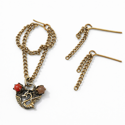 Dragon Charm Doll Necklace Earring Set for 10-12” Trend Fashion Doll Jewelry 1:6