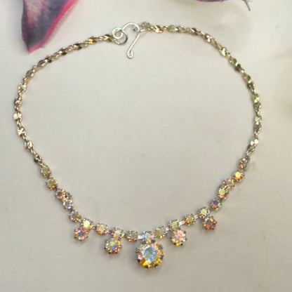 AB Aurora Borealis  Rhinestone Doll Necklace• 18 Inch Fashion Doll Jewelry