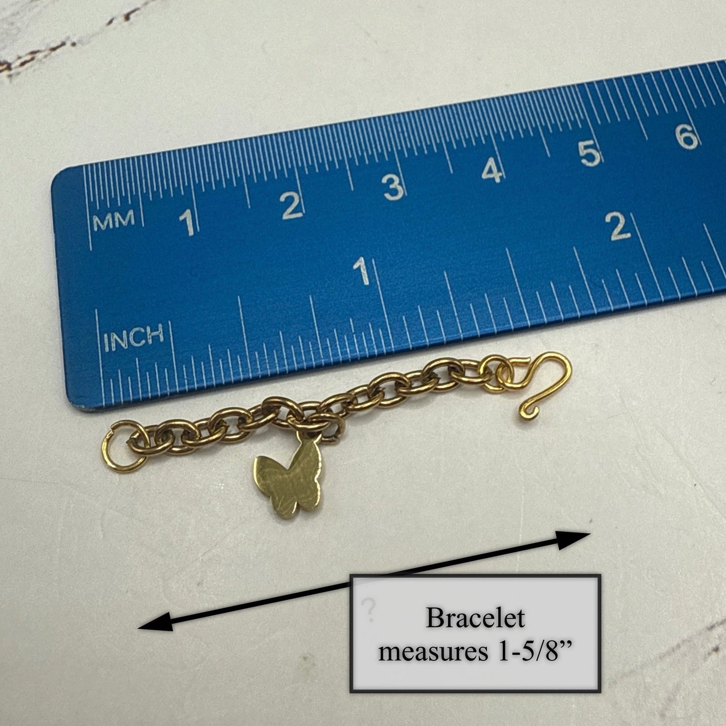 Butterfly Charm Gold Necklace Earrings Bracelet Set • 16 Inch Fashion Doll Jewelry