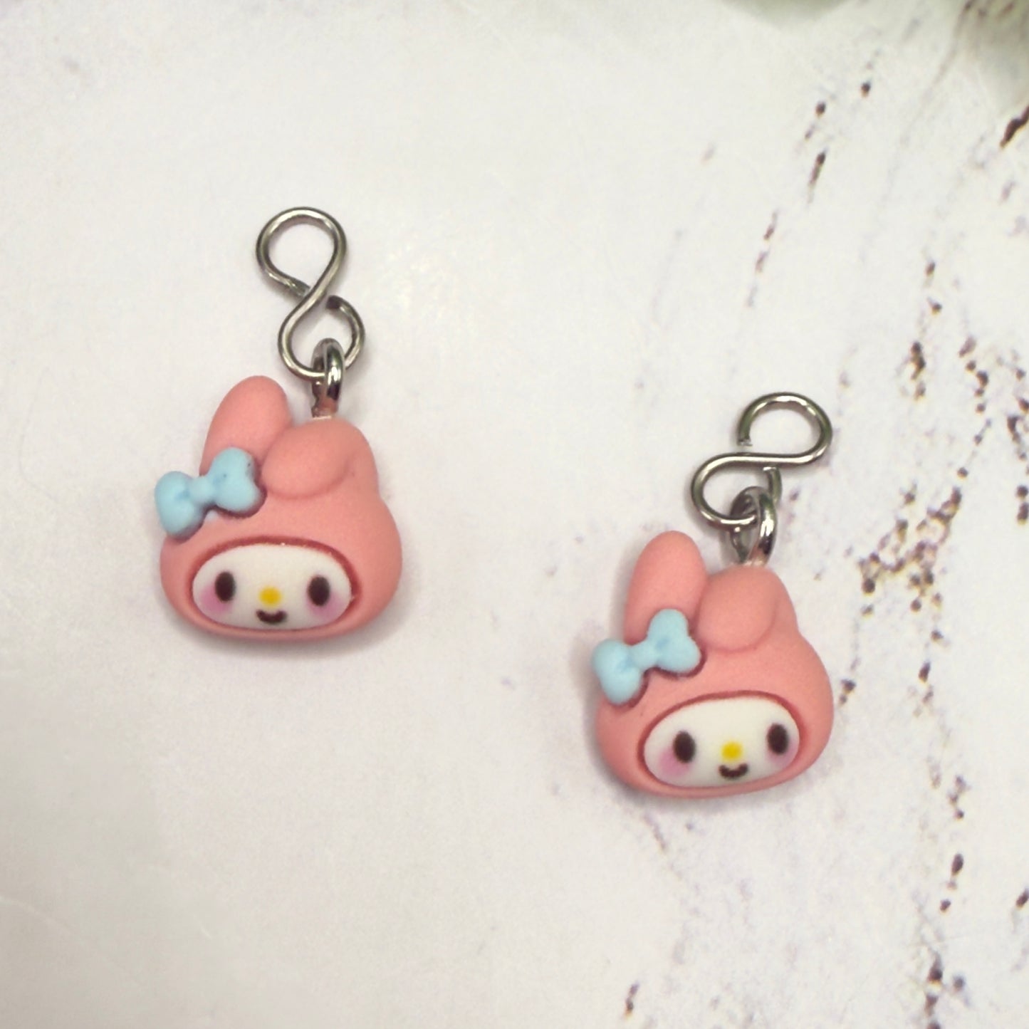 Pink Bunny Melody Sanrio Charm Doll Earring DANGLE ONLY • 18” Fashion Doll Jewelry