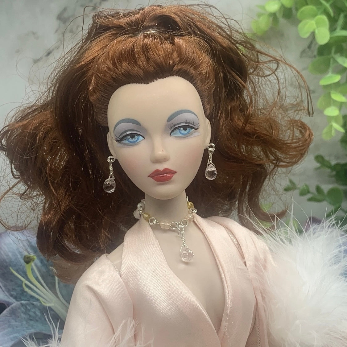 Crystal Acrylic Dangle Doll Necklace Earrings Set • 16” Fashion Doll Jewelry