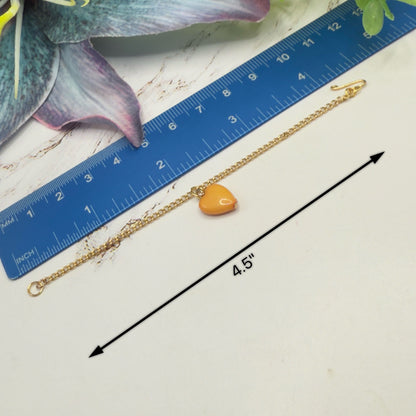 Orange Heart Charm Gold Chain Doll Necklace • 14 Inch Doll Jewelry