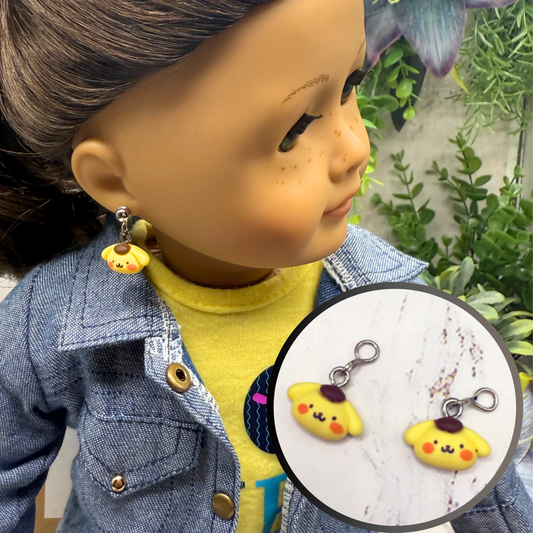 Pompompurin Sanrio Charm Doll Earring DANGLE ONLY • 18” Fashion Doll Jewelry
