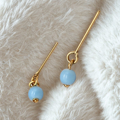 Turquoise Blue Glass Drop Dangle Doll Earrings • 16 Inch Fashion Doll Jewelry