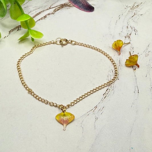 Autumn Leaf Charm Doll Necklace and Earrings Set | for 18 Inch Fashion Dolls