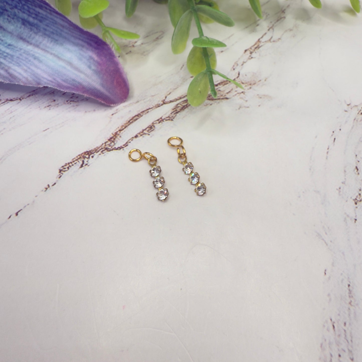 Clear Rhinestone Dangle Doll Earrings -  DANGLE ONLY • 18” Fashion Doll Jewelry