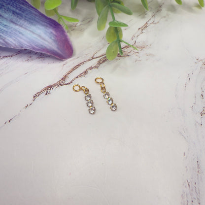 Clear Rhinestone Dangle Doll Earrings -  DANGLE ONLY • 18” Fashion Doll Jewelry