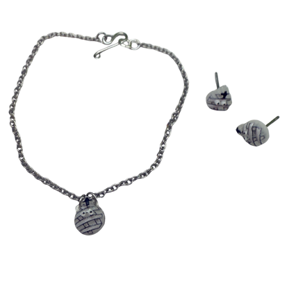 Mummy Halloween Doll Necklace and Earrings Set • 14 Inch Doll Jewelry