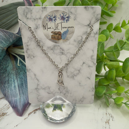 Silver Foot Charm Doll Necklace • 18 Inch Fashion Doll Jewelry