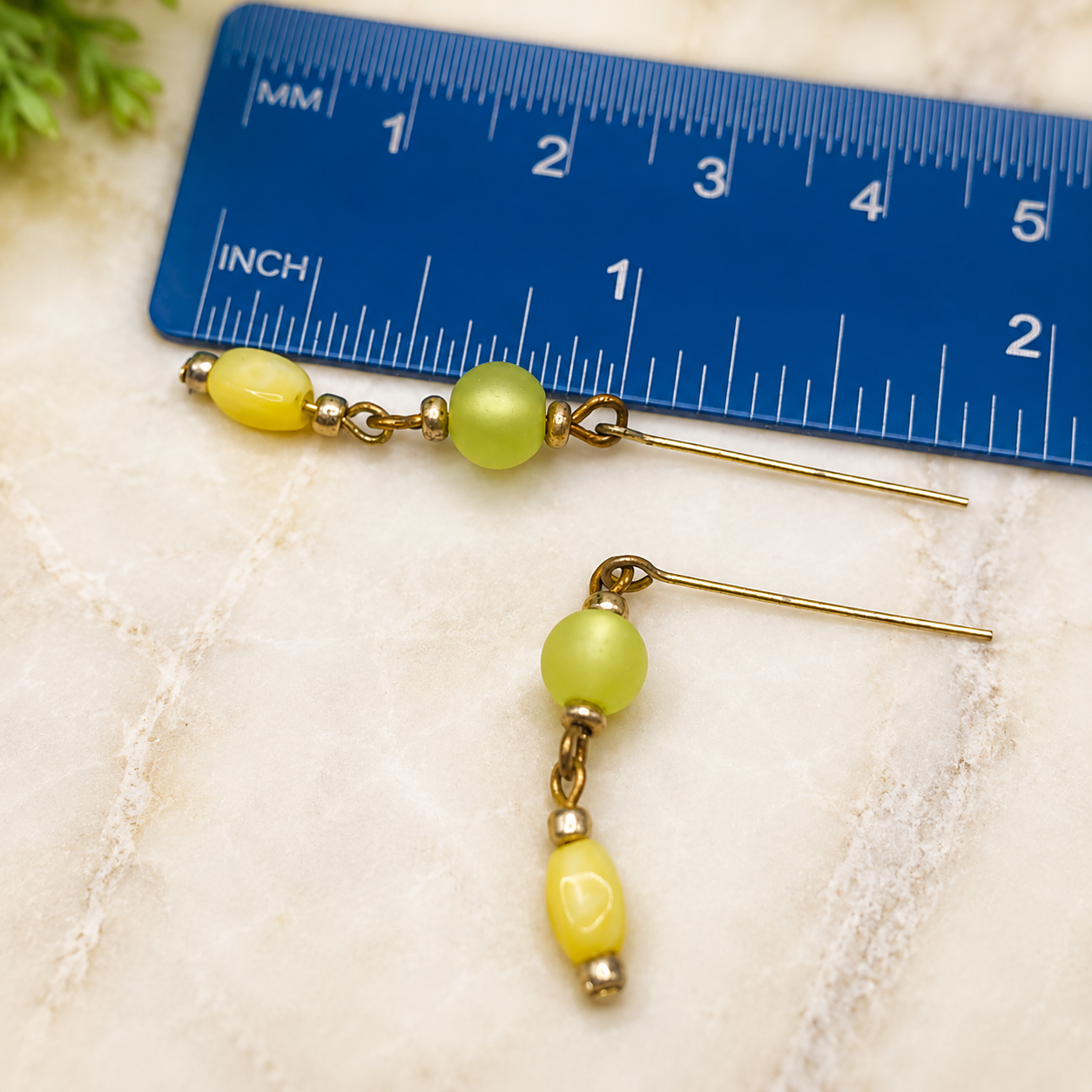 Yellow Glass Dangle Doll Earrings • 18 Inch Fashion Doll Jewelry
