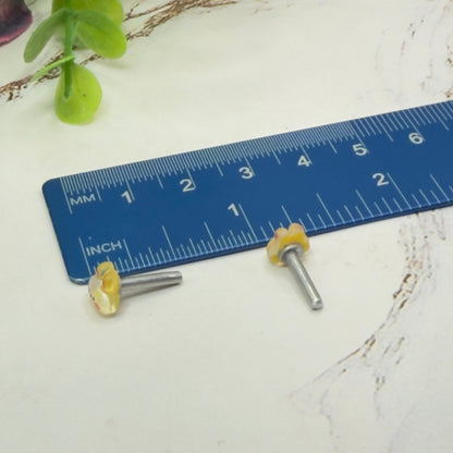 Yellow Bunny Easter Post Doll Earrings • 2mm Post for 18 Inch Fashion Doll