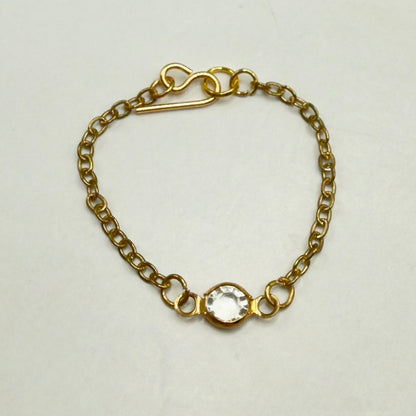 Round Clear Crystal Gold Chain Doll Necklace • 16 Inch Fashion Doll Jewelry