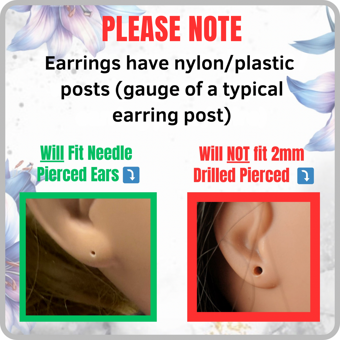 Red Green Christmas Present Gift Silicone Post Doll Earrings • 18 Inch Fashion Doll Jewelry