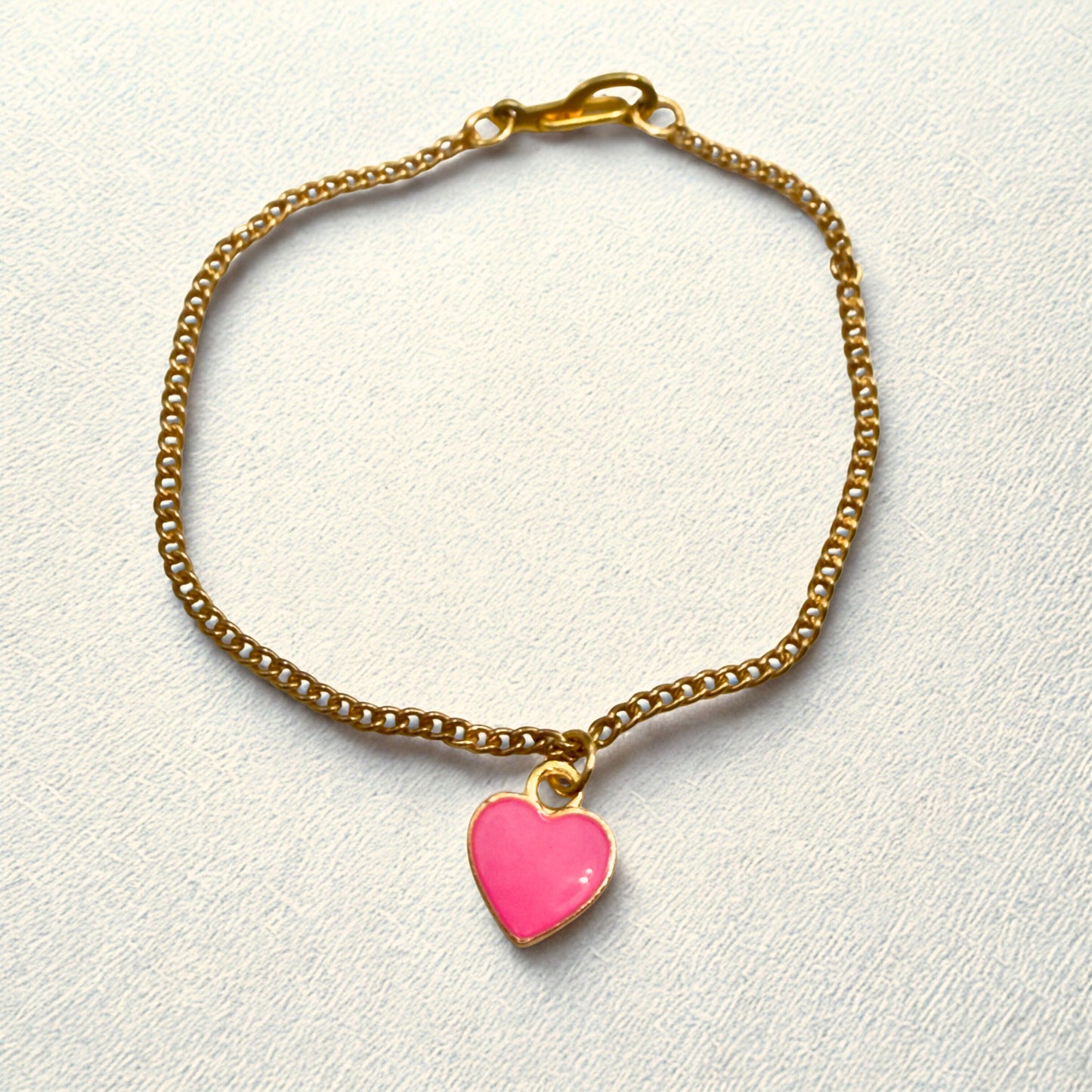 Pink Heart Pendant Gold Chain Doll Necklace • 18 Inch Fashion Doll Jewelry