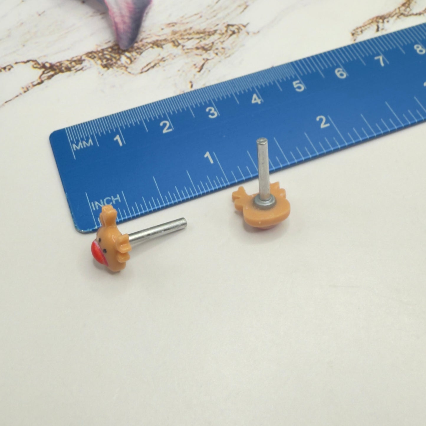Reindeer Red Nose Rudolph Christmas Post Doll Earrings • 2mm Post for 18 Inch Fashion Doll