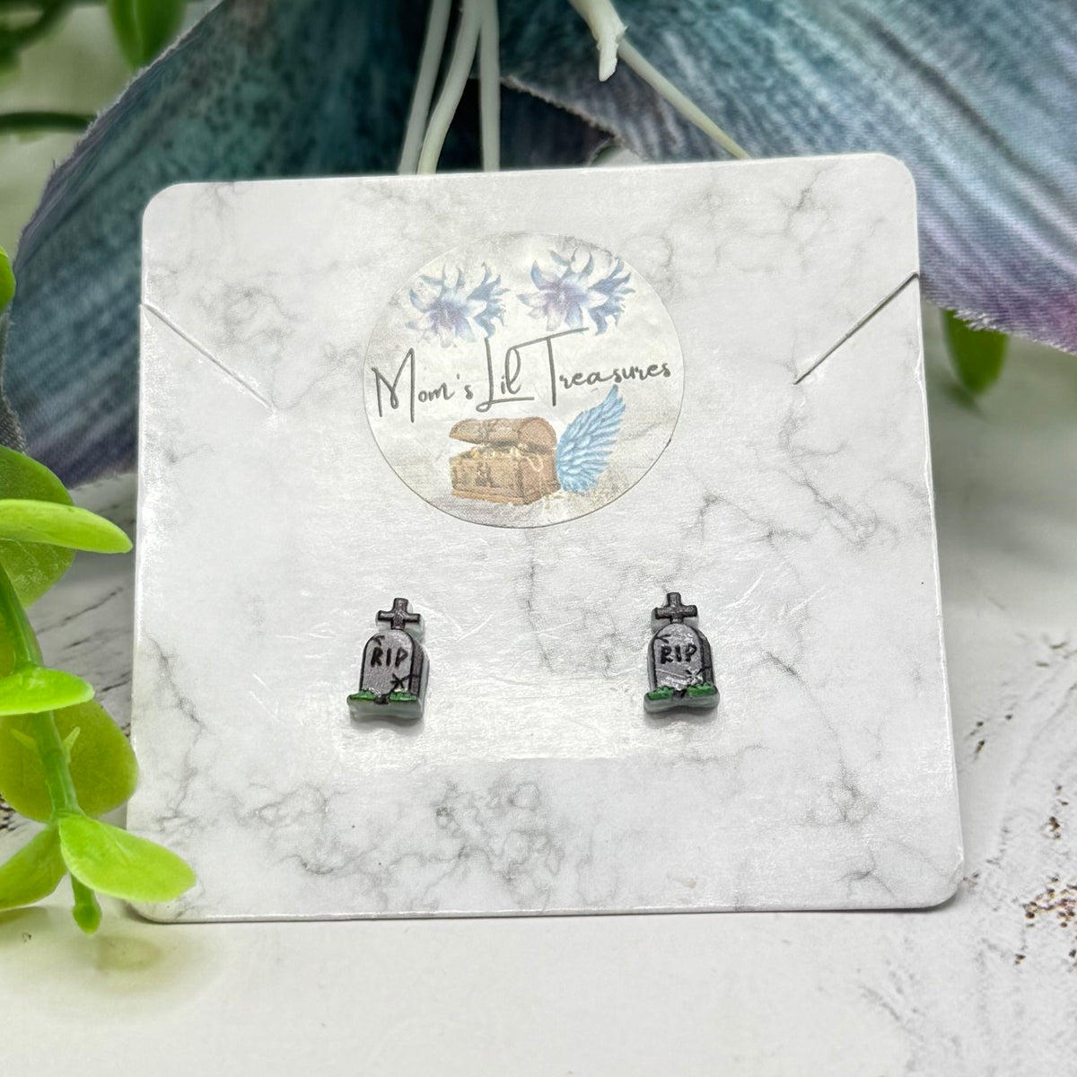 Tombstone RIP Halloween Post Doll Earrings | for 18 Inch Fashion Dolls