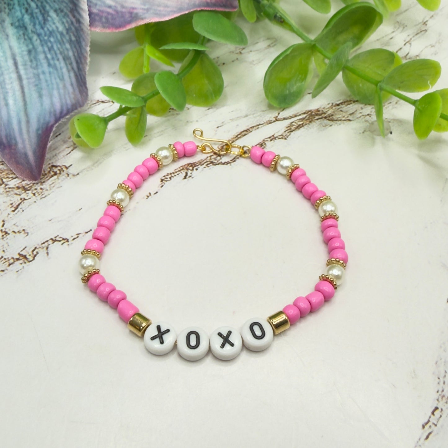 Pink & Pearl Beaded XOXO Doll Necklace Valentine’s Day • 18 Inch Fashion Doll Jewelry