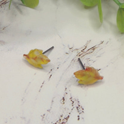 Yellow Fall Autumn Leaves Leaf Post Doll Earrings • 18 Inch Fashion Doll Jewelry