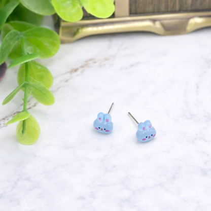 Light Blue Bunny Easter Post Doll Earrings • 18 Inch Fashion Doll Jewelry