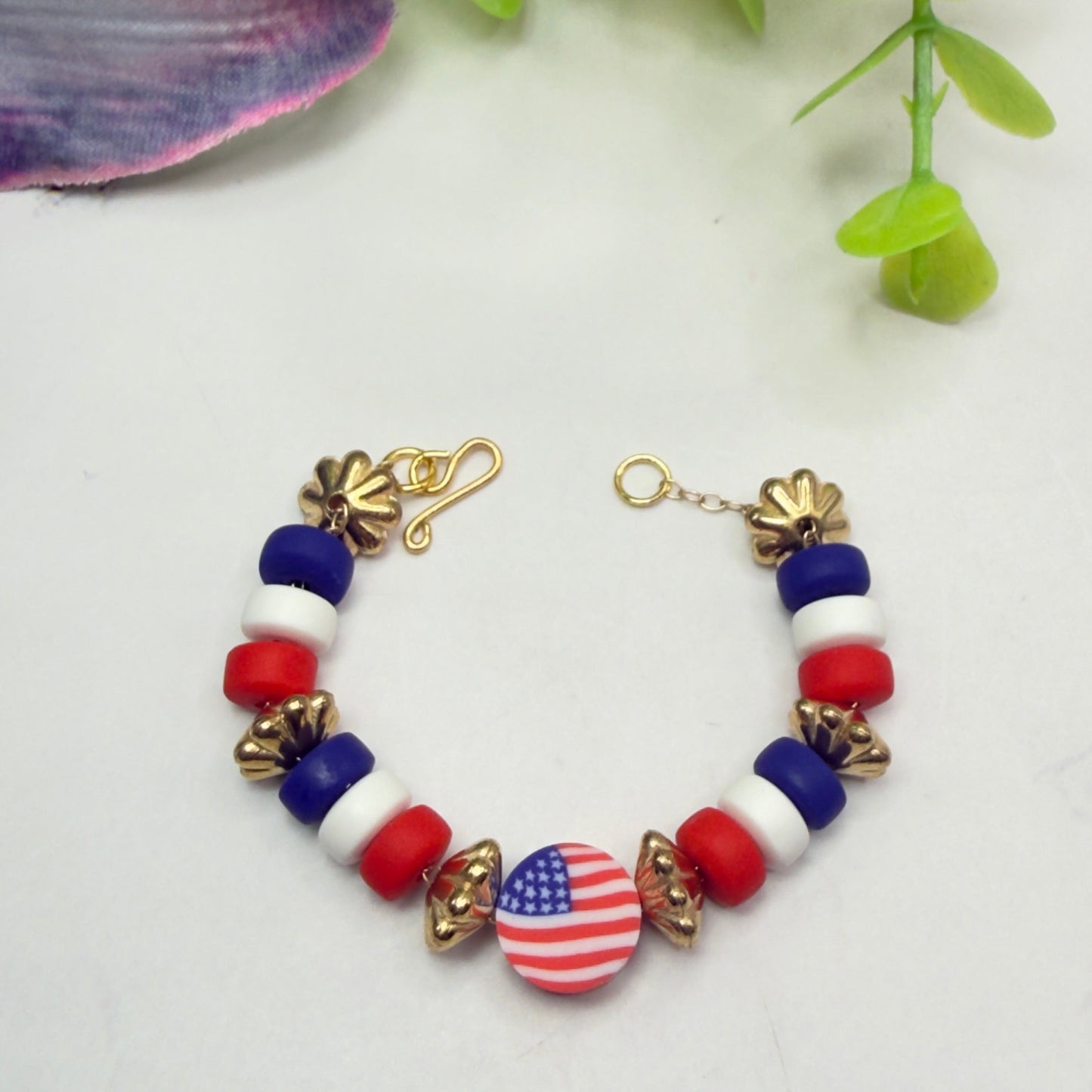 Red White Blue Americana Beaded Doll Necklace for 14 Inch Fashion Dolls