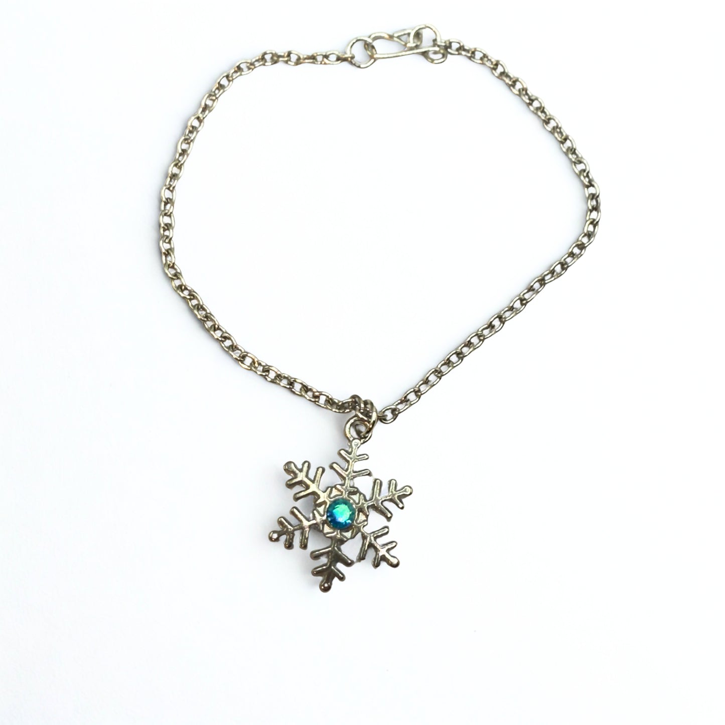 Silver Snowflake Blue Rhinestone Doll Necklace • 18 Inch Fashion Doll Jewelry